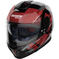 Casco N80-8 Meteor N-com 68 Ngo/rojo Nolan