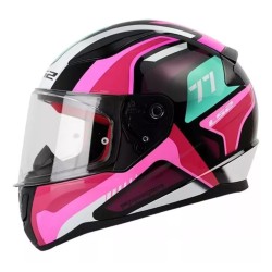 CASCO CERRADO LS2 RAPID II HYPER SPEED NGO/FUCSIA FF353