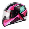 CASCO CERRADO LS2 RAPID II HYPER SPEED NGO/FUCSIA FF353